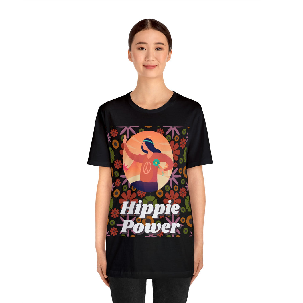 60's Flower Child Hippie Power Floral Bella Canvas Unisex Jersey Short Sleeve T-Shirt