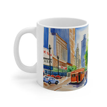 Load image into Gallery viewer, At the Cafe Chicago Magnificent Mile #23 Mug 11oz mug AI-Generated Artwork
