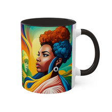 Load image into Gallery viewer, Colors of Africa Pop Art Colorful #11 AI 11oz Black Accent Coffee Mug
