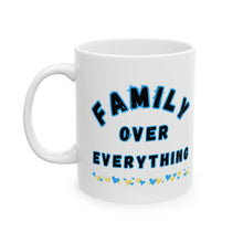 Load image into Gallery viewer, Family Over Everything Blue Border 11oz Ceramic Mug AI Design Tableware
