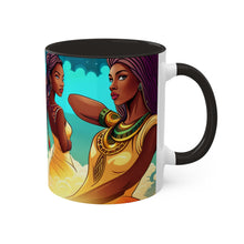 Load image into Gallery viewer, Colors of Africa Pop Art Colorful #7 AI 11oz Black Accent Coffee Mug
