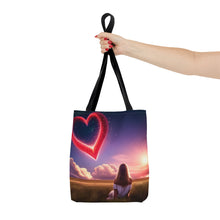 Load image into Gallery viewer, Kisses from Heaven Red Heart in Sky Tote Bag AI 100% Polyester #6
