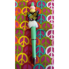 Load image into Gallery viewer, Mint Green beaded pen with butterfly Custom Handmade Beaded Pen

