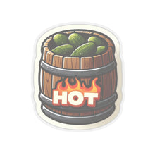 Load image into Gallery viewer, Hot Sour Pickle Barrel Vinyl Sticker, Foodie, Mouthwatering, Whimsical, Food #6
