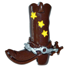 Load image into Gallery viewer, Cowboy Brooch Boot Yellow Stars and Spur Resin Top Hat Cabochon Lapel Pin
