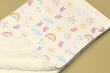 Load image into Gallery viewer, Velveteen Plush Blanket with Rainbows and Butterflies
