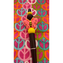 Load image into Gallery viewer, Pink yellow butterfly beaded Custom Handmade Beaded Pen
