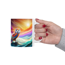 Load image into Gallery viewer, Beautiful Owl Standing in a Sea of Colors #10 Mug 11oz mug AI-Generated Artwork
