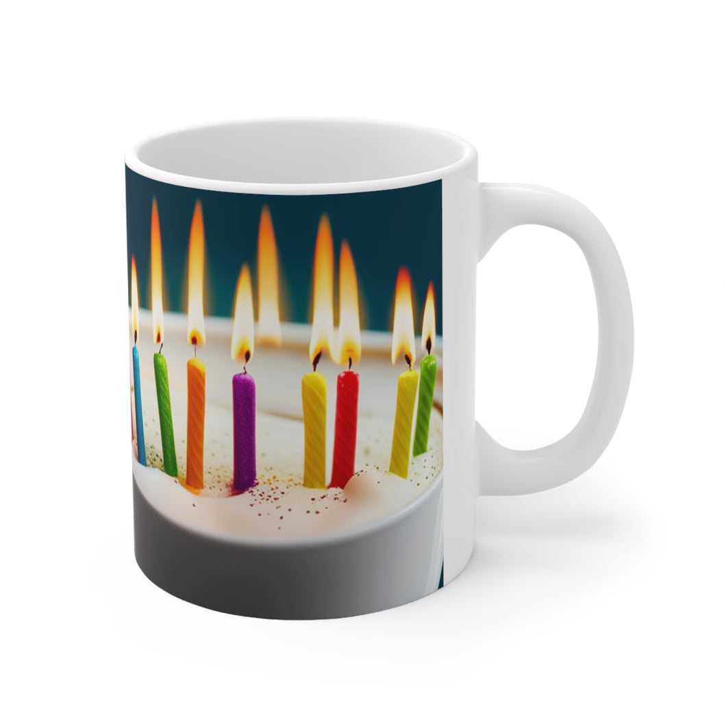 Happy Birthday Candles #12 Ceramic 11oz Mug AI-Generated Artwork