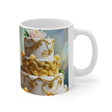 Load image into Gallery viewer, Happy Birthday Wedding Cake Celebration #5 Ceramic 11oz mug AI-Generated Artwork
