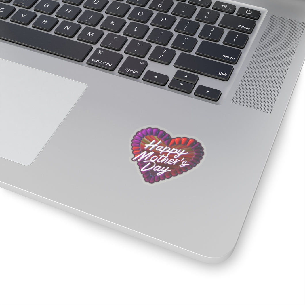 Happy Mother's Day Heart Shaped Vinyl Stickers, Laptop, Diary, Journal #1