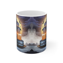 Load image into Gallery viewer, Happy Spooky Halloween Cake Celebration #24 Ceramic 11oz mug AI-Generated Artwork
