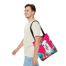 Load image into Gallery viewer, Llama Pink Skies #2 Tote Bag AI Artwork 100% Polyester
