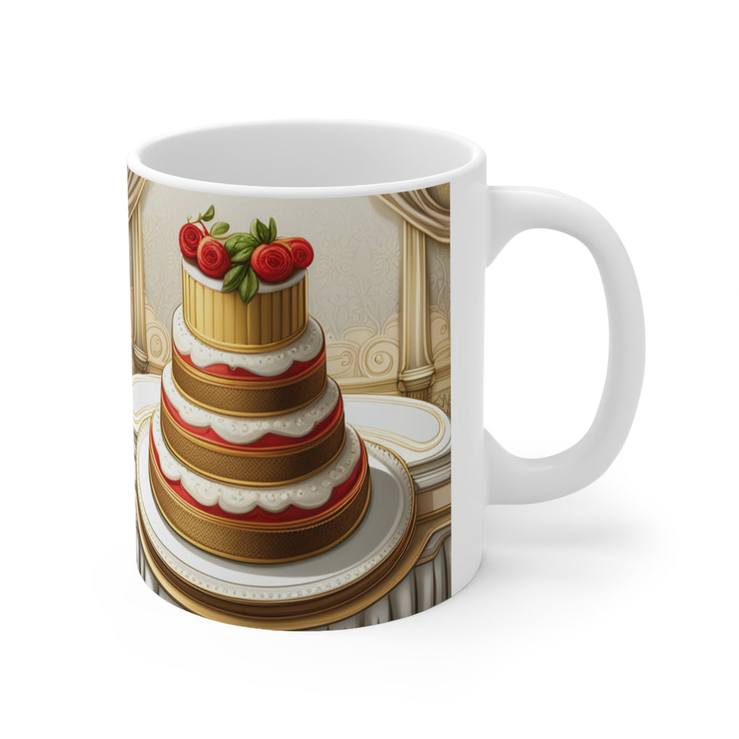 Happy Birthday Cake Celebration #4 Ceramic Mug 11oz mug AI-Generated Artwork