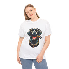 Load image into Gallery viewer, Muse Wearable The Dog Life Black Labrador Cigar Gold Chain Crewneck T-Shirt
