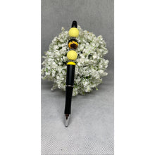 Load image into Gallery viewer, Black &amp; Yellow Splash- Shades of Yellow Beaded Pens – Handmade Custom Pens
