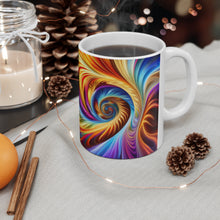 Load image into Gallery viewer, Tye Dye Swirls &amp; Ripples #4 Ceramic 11oz AI Decorative Mug
