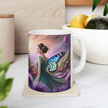 Load image into Gallery viewer, February Amethyst Birth Month Colors Fairies &amp; Butterflies #2 Mug 11oz mug AI-Generated Artwork
