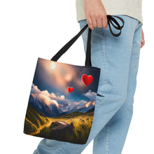 Load image into Gallery viewer, Mountain Red Skies Series #1 Tote Bag AI Artwork 100% Polyester
