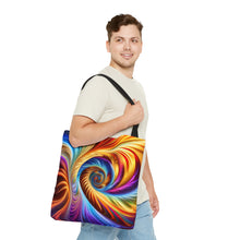 Load image into Gallery viewer, Motion Tye Dye Swirls and Ripples Tote Bag AI Artwork 100% Polyester #4
