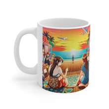 Load image into Gallery viewer, Beach Vibes Retro Concert #5 Ceramic 11oz Mug AI Artwork
