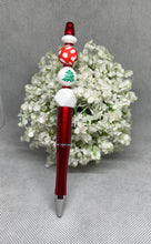 Load image into Gallery viewer, Decorative pen with red and white accents on a gray background
