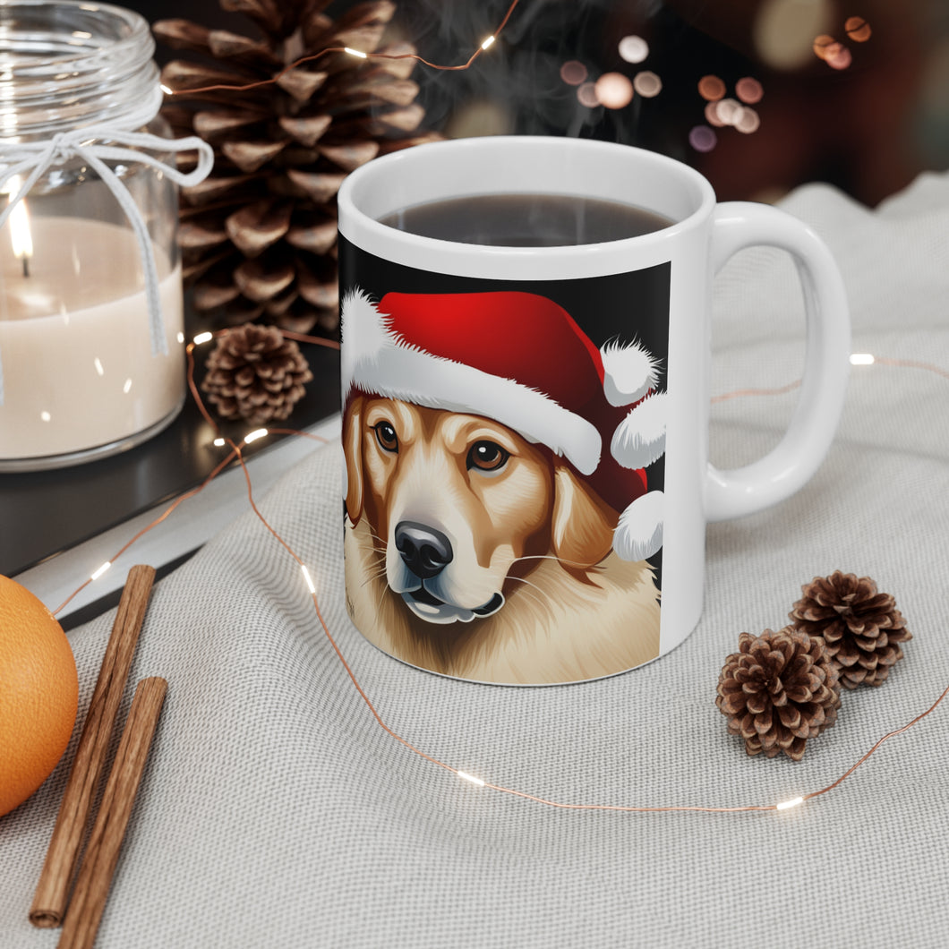 Personalized Fancy Golden Retriever #5 Christmas Vibes Ceramic Mug 11oz Custom