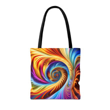 Load image into Gallery viewer, Motion Tye Dye Swirls and Ripples Tote Bag AI Artwork 100% Polyester #4
