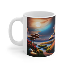 Load image into Gallery viewer, Lunar Moon &amp; Mushrooms Fantasy Art #7 Ceramic Mug 11oz AI Generated Artwork
