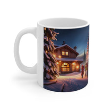 Load image into Gallery viewer, Winter Scene That time of Year caroling  #3 Mug 11oz mug AI-Generated Artwork
