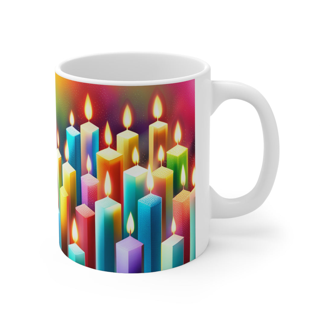 Happy Birthday Candles #5 Ceramic 11oz Mug AI-Generated Artwork