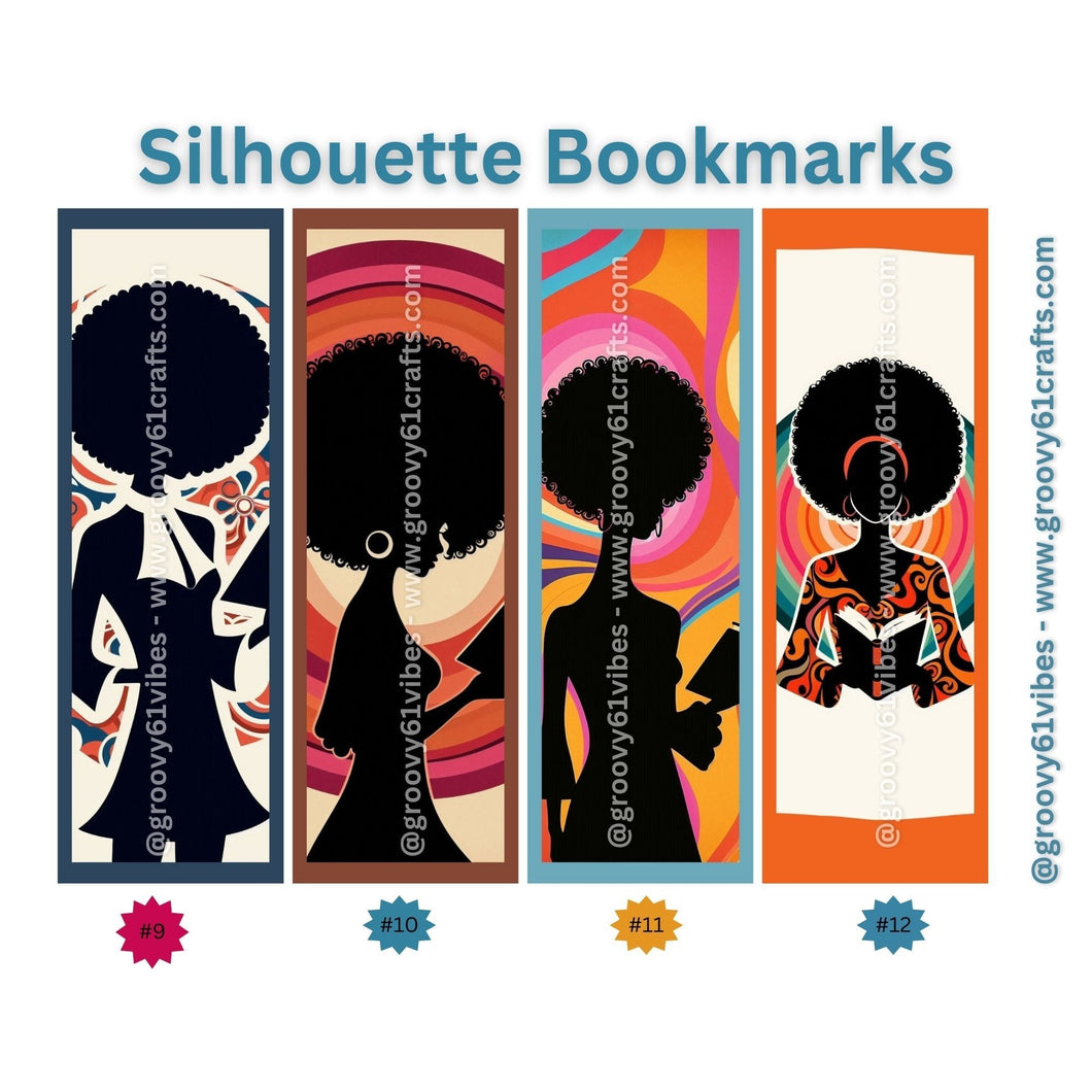 Groovy Reader Bookmark – Vintage Silhouettes for Women Who Love to Read (9-12)