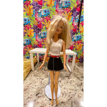 Load image into Gallery viewer, Mattel Barbie Doll #25 White Top, Red Belt, Black Skirt AS SHOWN
