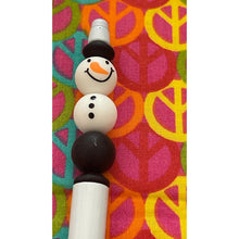Load image into Gallery viewer, Beaded snowman bead with black Custom Handmade Beaded Pen
