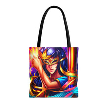 Load image into Gallery viewer, Mardi Gras Ribbon Mask #2 Tote Bag AI Artwork 100% Polyester
