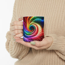 Load image into Gallery viewer, Fusion of Bright Rainbow Swirls in Motion #14 Mug 11oz mug AI-Generated Artwork
