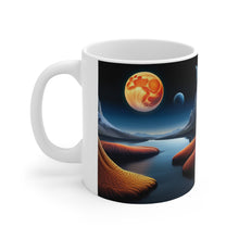 Load image into Gallery viewer, Lunar Moon Scene Toadstools and Lillies #4 Mug 11oz mug AI-Generated Artwork
