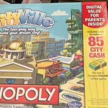 Load image into Gallery viewer, CityVille Monopoly Hasbro Gaming Zynga Board Game Plan Build Sim City
