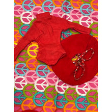 Load image into Gallery viewer, Vintage Mattel Barbie skipper Doll Red ice skating skirt and top Clothing #1908
