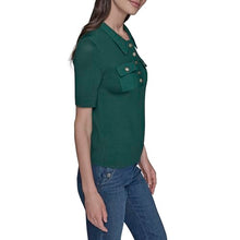 Load image into Gallery viewer, KARL LAGERFELD Paris Women's Sportswear Sweater, Rain Forest, X-Large
