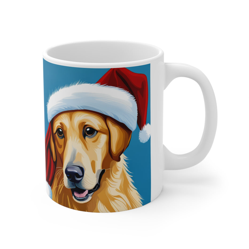 Fancy Golden Retriever #11 Christmas Vibes Ceramic Mug 11oz Design Mirrored Images