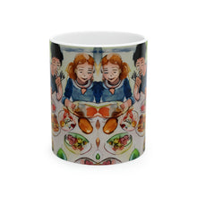 Load image into Gallery viewer, Family Dinner in Watercolors Ceramic 11oz AI Decorative Mug
