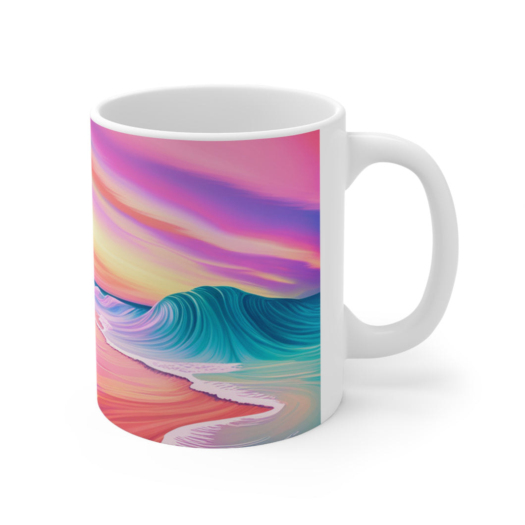 Pastel Sea-life Sunset #17 Ceramic Mug 11oz mug AI-Generated Artwork