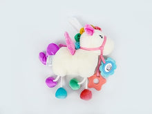 Load image into Gallery viewer, TYRY.HU Link &amp; Love Toy for Stroller or Car Seat, Baby Car Seat Toys Features Textured Ribbons, Crinkle Sounds, Clinking Rings &amp; Silicone Teether, Sensory Plush Toy Best Gift for 0 3 6 9 12 Months
