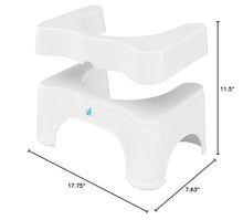 Load image into Gallery viewer, Squatty Potty The Original Bathroom Toilet Stool - Adjustable 2.0, Convertible to 7" or 9" Height with Removable Topper for Adults and Kids White
