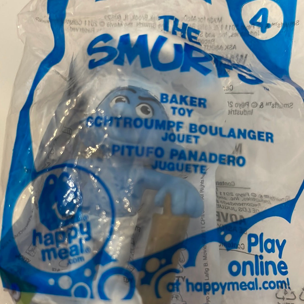 McDonald's 2011 The Smurfs Movie Baker Smurf Toy #4