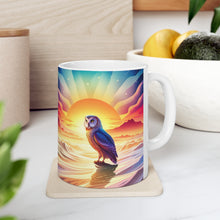 Load image into Gallery viewer, Beautiful Owl Standing in a Sea of Colors #4 Mug 11oz mug AI-Generated Artwork
