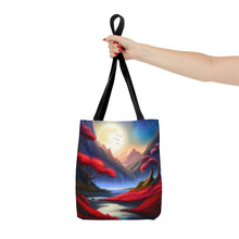 Load image into Gallery viewer, Moon Light Red Skies Series #3 Tote Bag AI Artwork 100% Polyester
