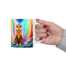Load image into Gallery viewer, Beautiful Owl Standing in a Sea of Colors #12 Mug 11oz mug AI-Generated Artwork
