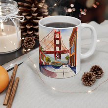 Load image into Gallery viewer, At the Cafe Golden Gate Bridge California #20 Mug 11oz mug AI-Generated Artwork
